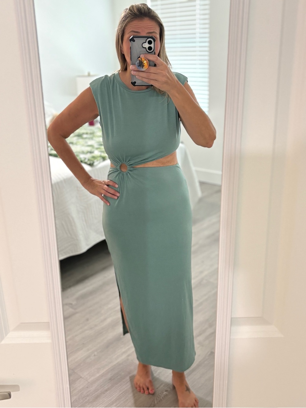 Sage Green Cutout Maxi Dress